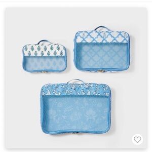 Roller Rabbit Blue Floral Travel Packing Cube Set